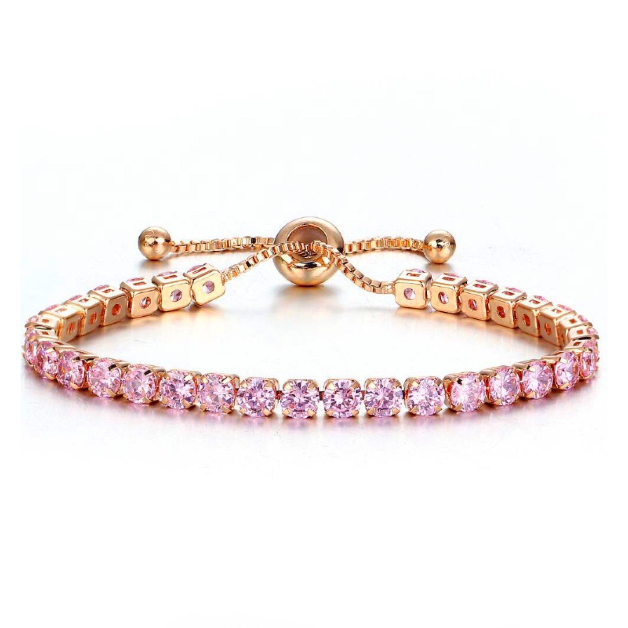 Pink jewel tennis bracelet
