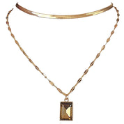 Khaki jewel necklace 