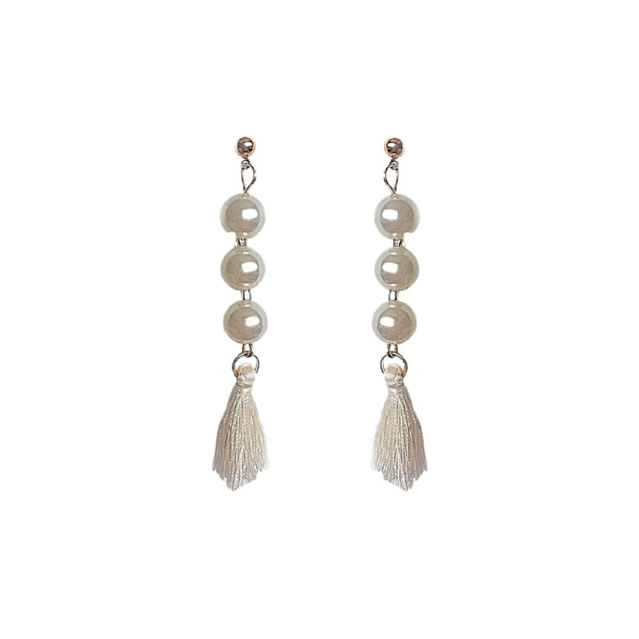 Pearl tassel earrings 