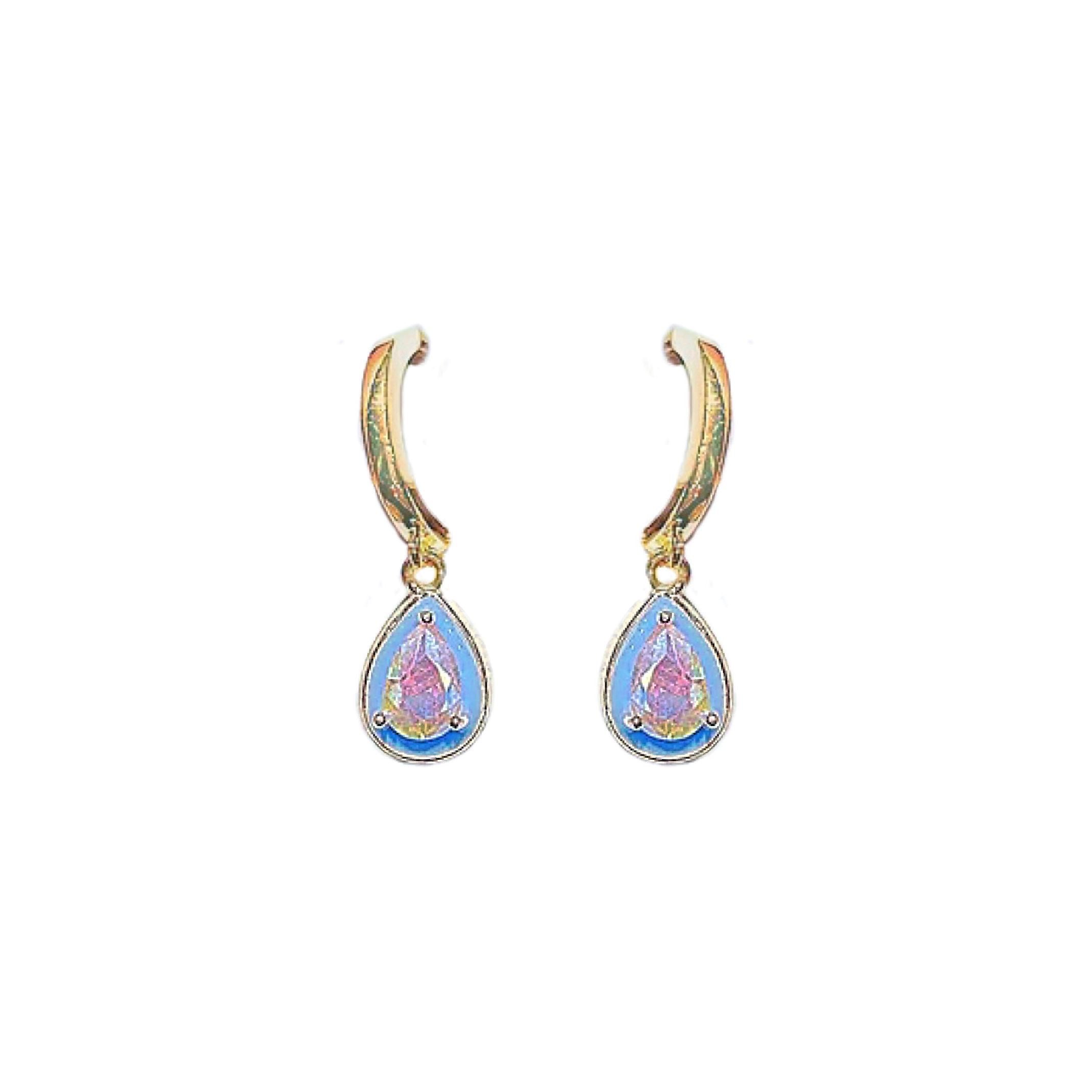 Light blue huggie earrings