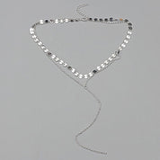 Silver sequin layered necklace