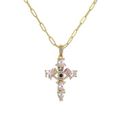 Evil eye cross necklace