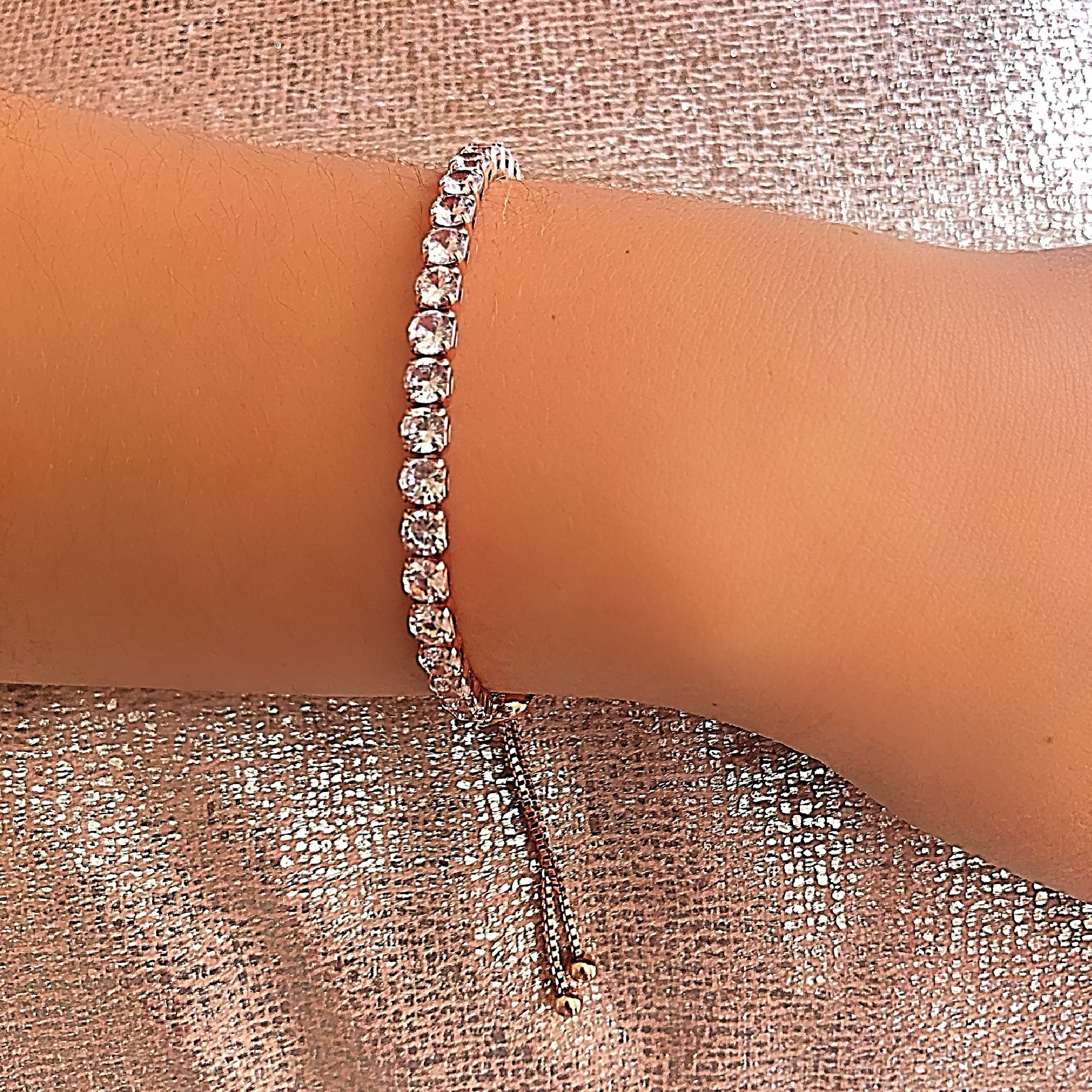 Rose gold tennis bracelet
