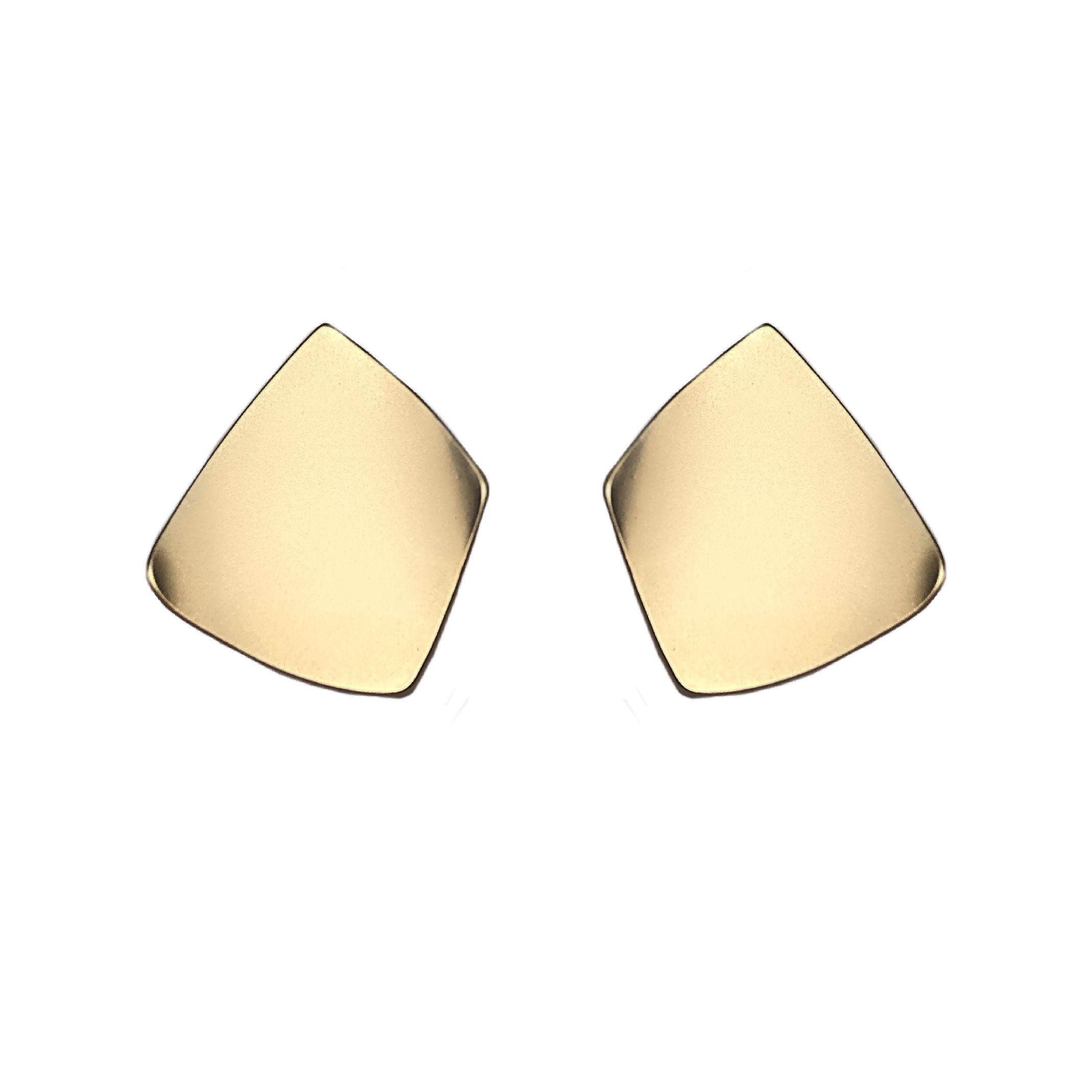 Large matt gold stud earrings