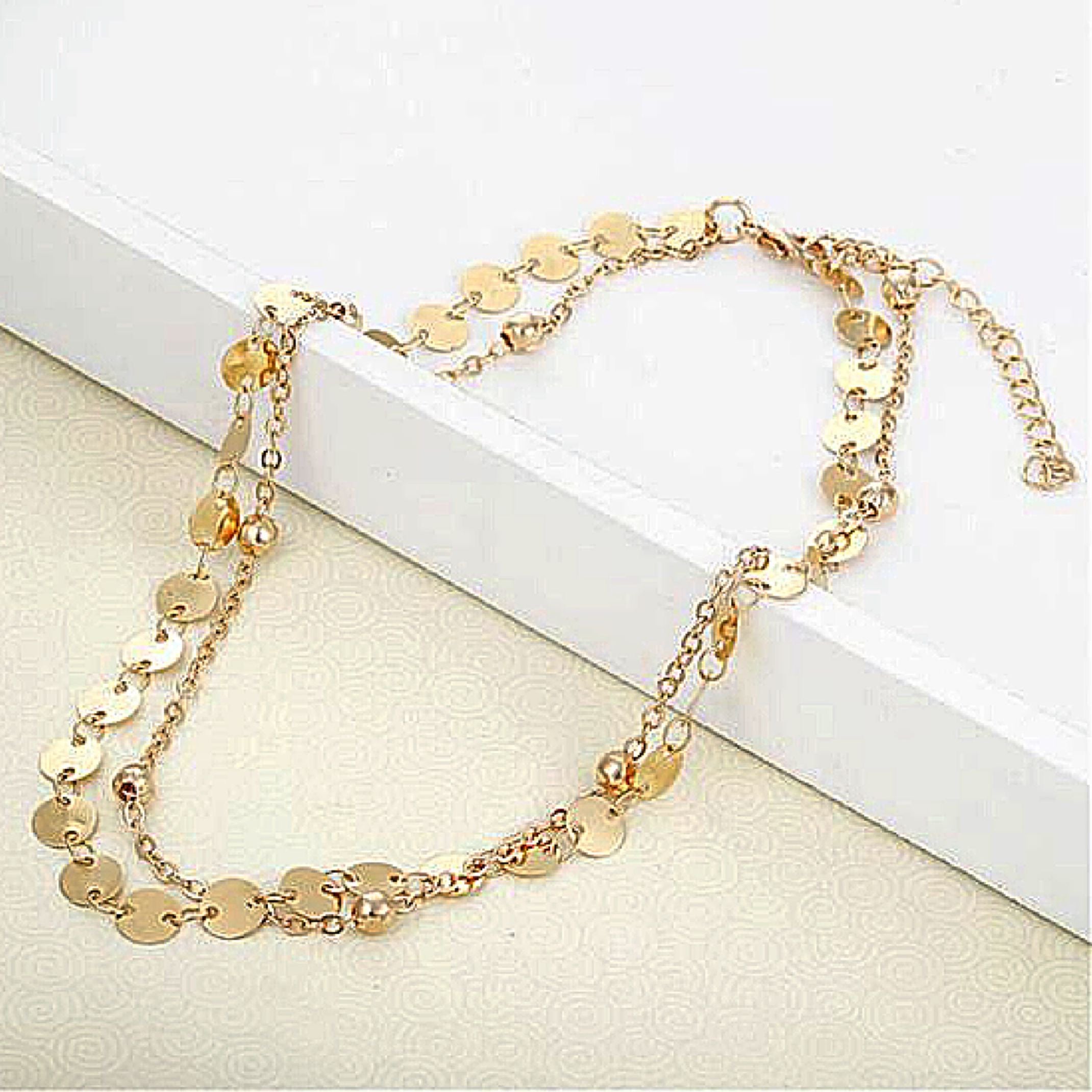 Gold sequin layered chain 