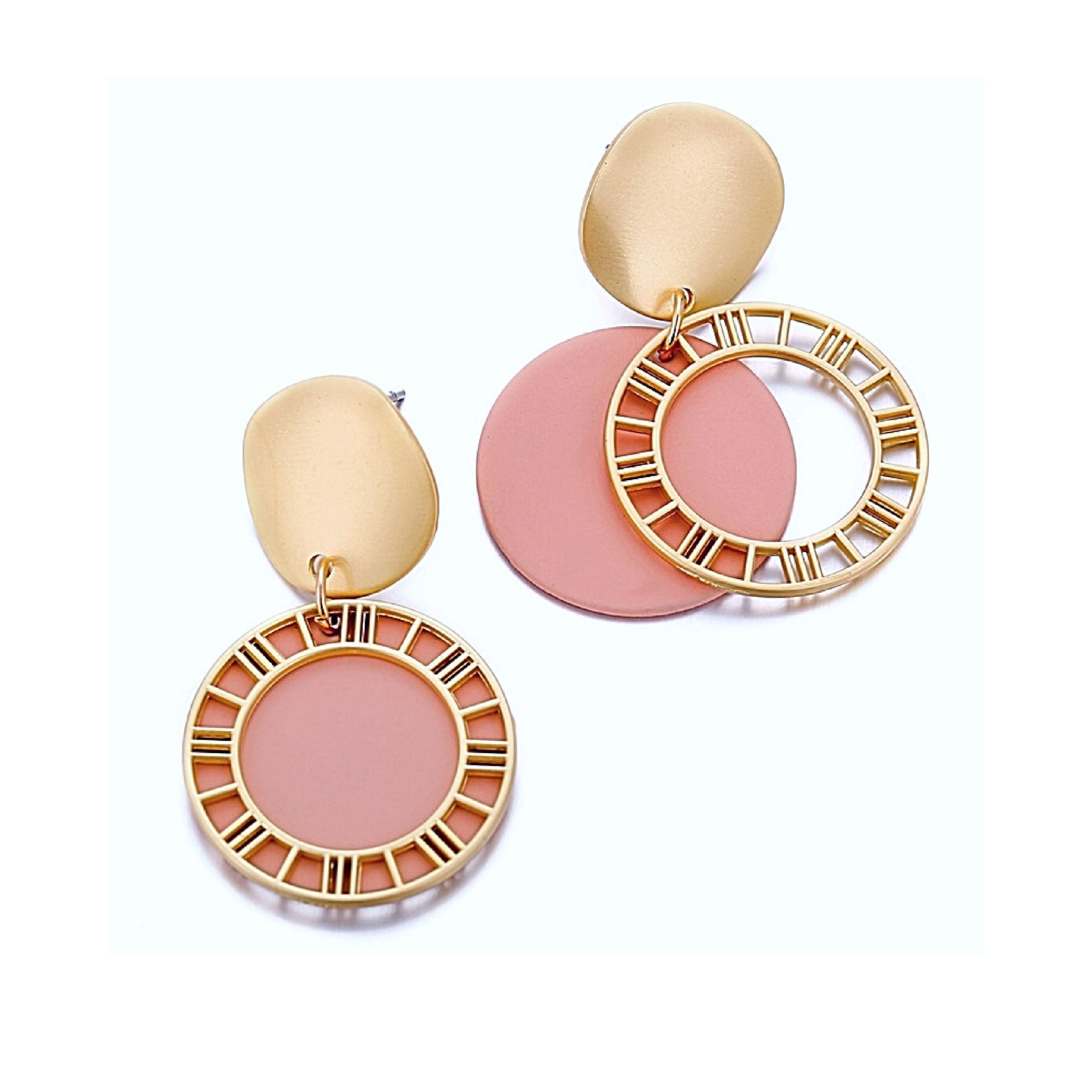 Pink sundial earrings 