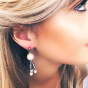 Pearl grey jewel earrings 