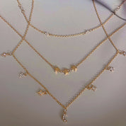 Moon and stars layered necklace