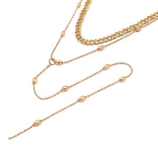 Gold bead layered chains