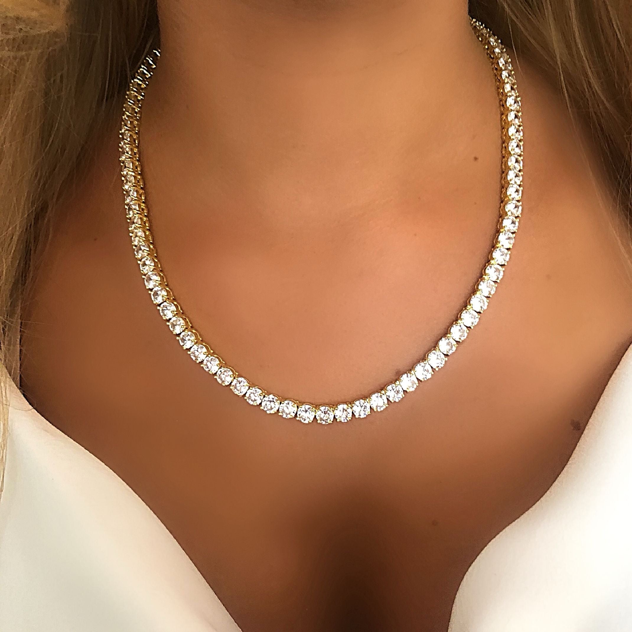 Diamond tennis necklace