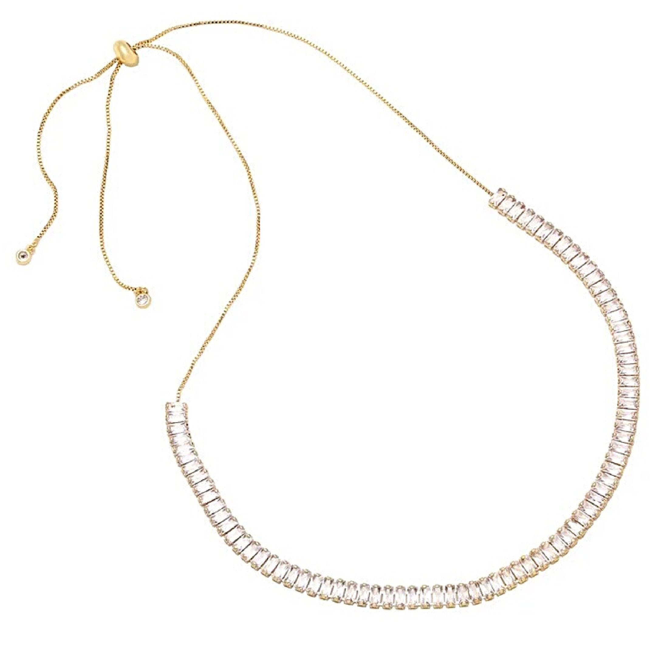 Crystal tennis necklace