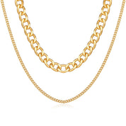 Chunky chain double necklace 