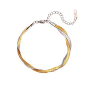 Gold and silver snakeskin bracelet