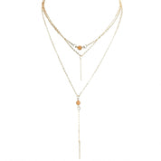 Gold bar layered necklace