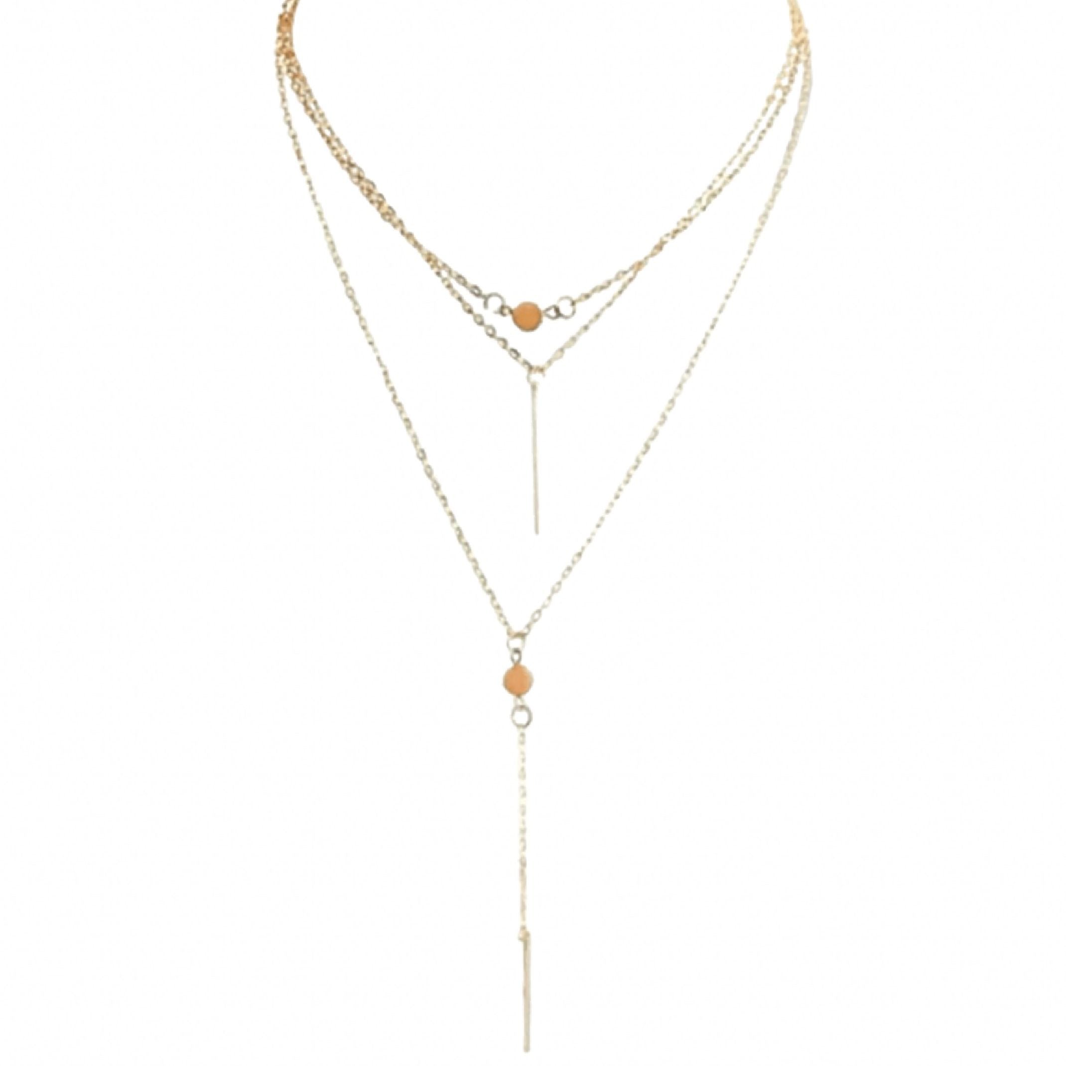 Gold bar layered necklace