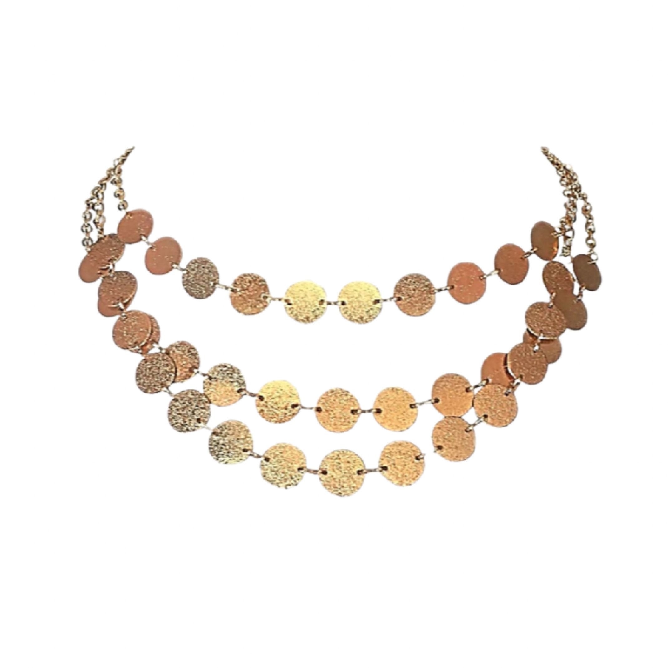 Gold disc statement necklace 