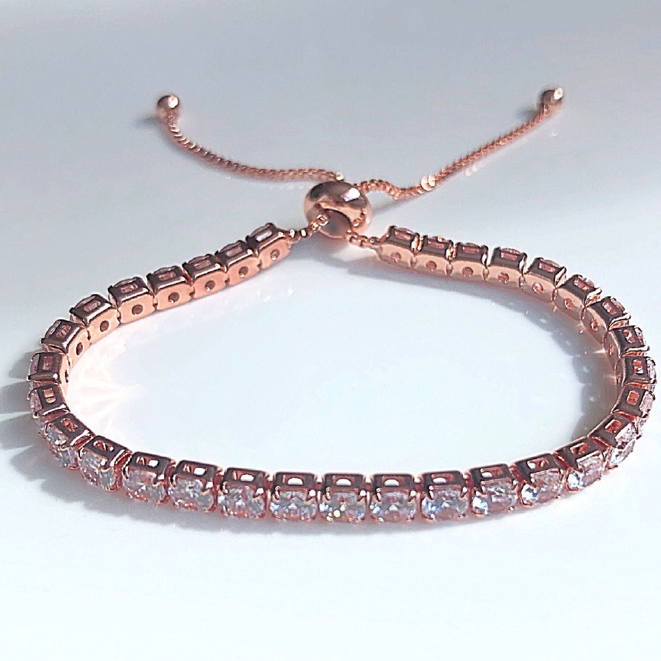 Rose gold tennis bracelet