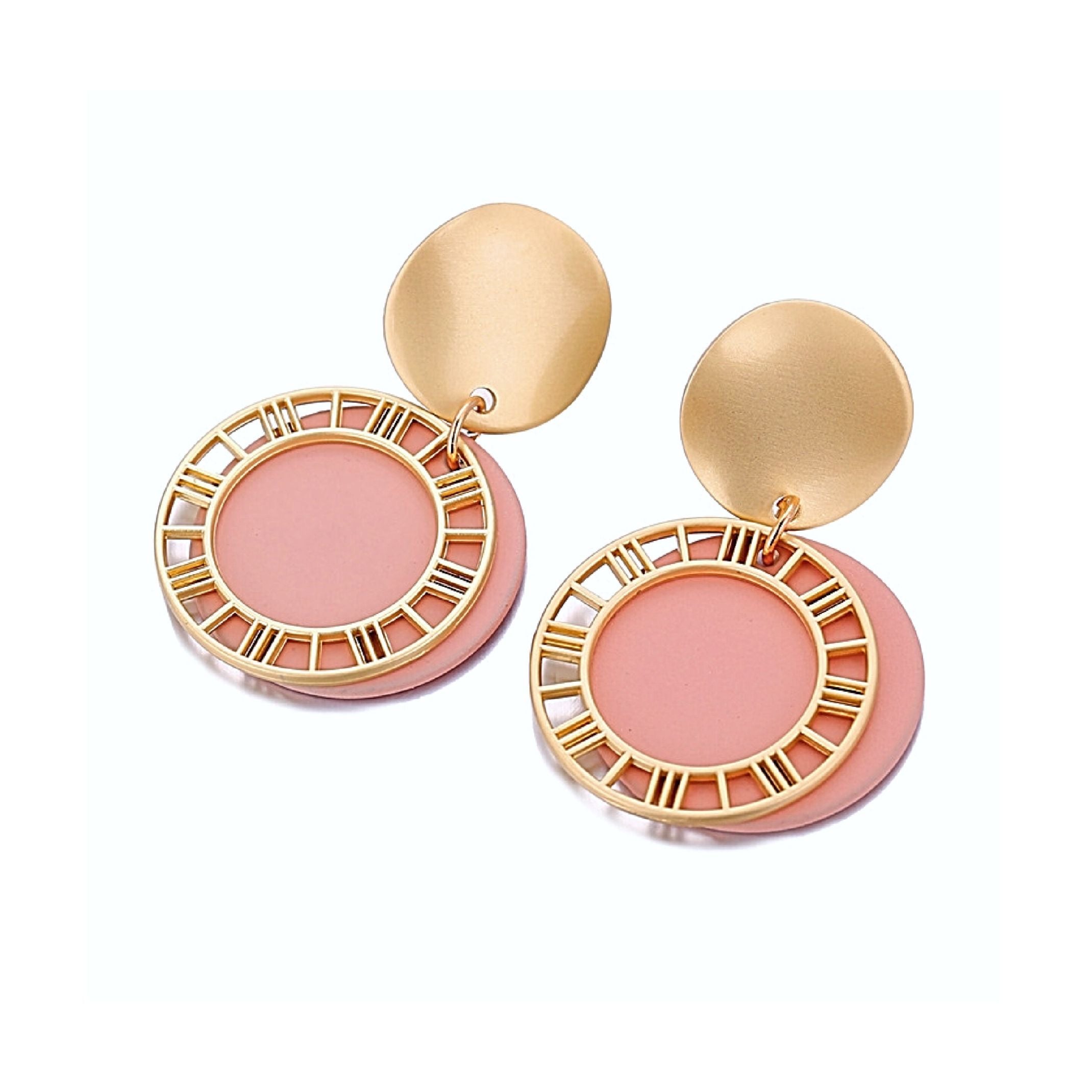 Pink sundial earrings 