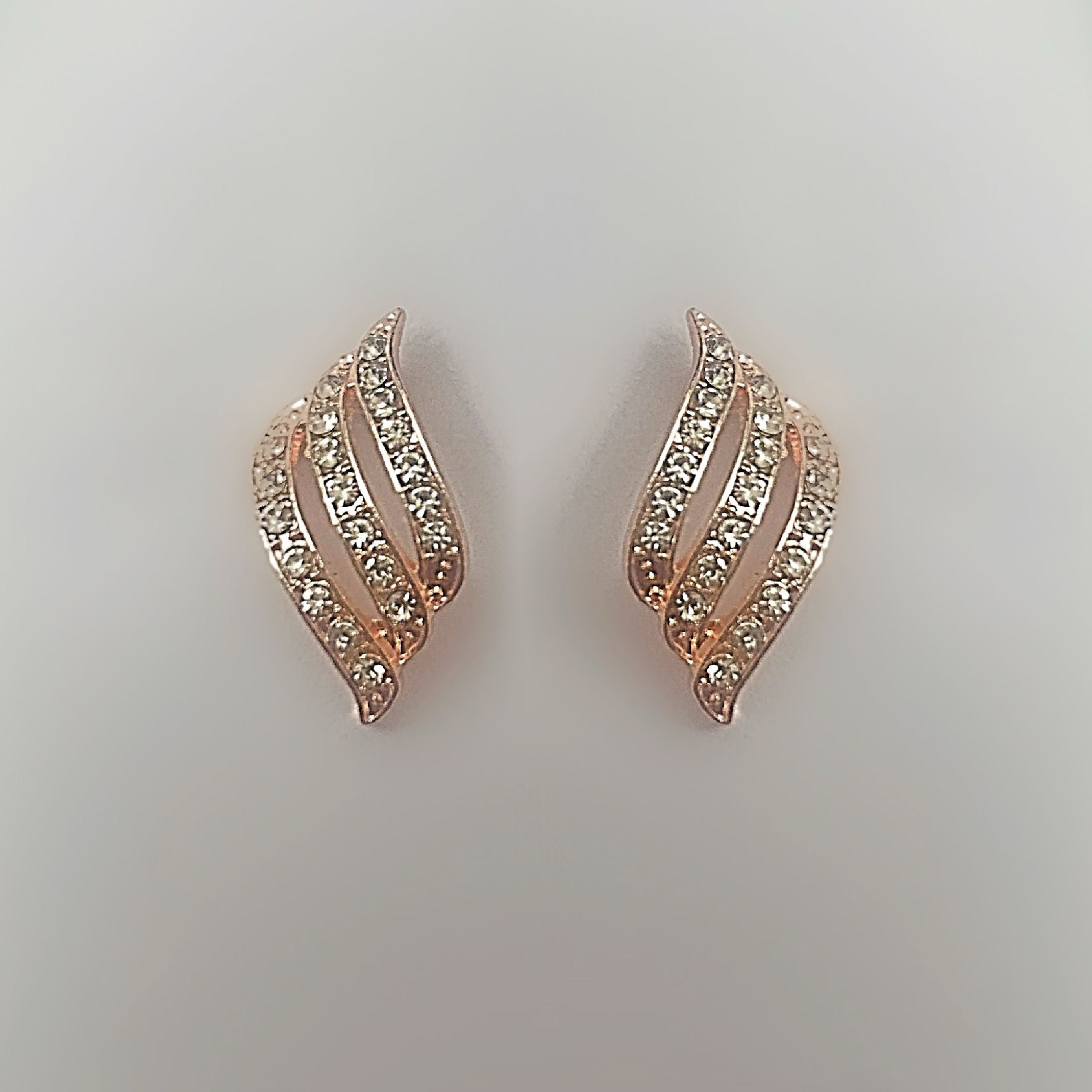 Rose gold wave earrings
