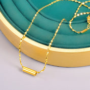 18k gold cylinder pendant necklace