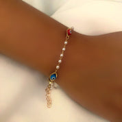 Colourful evil eye bracelet
