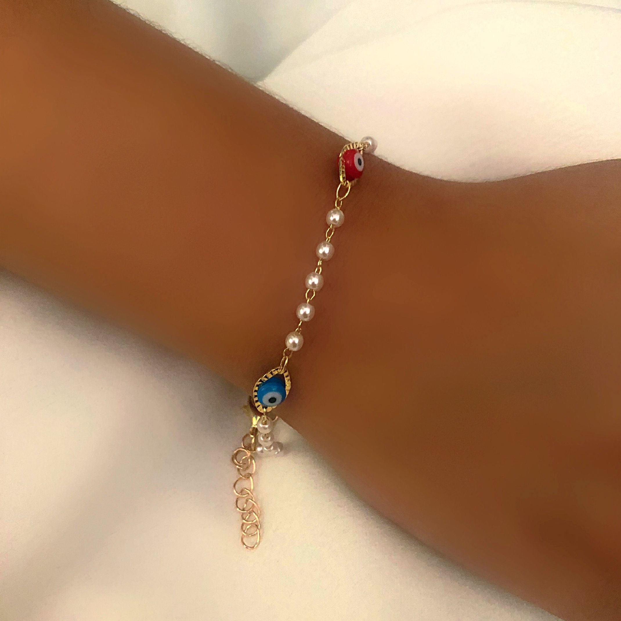 Colourful evil eye bracelet