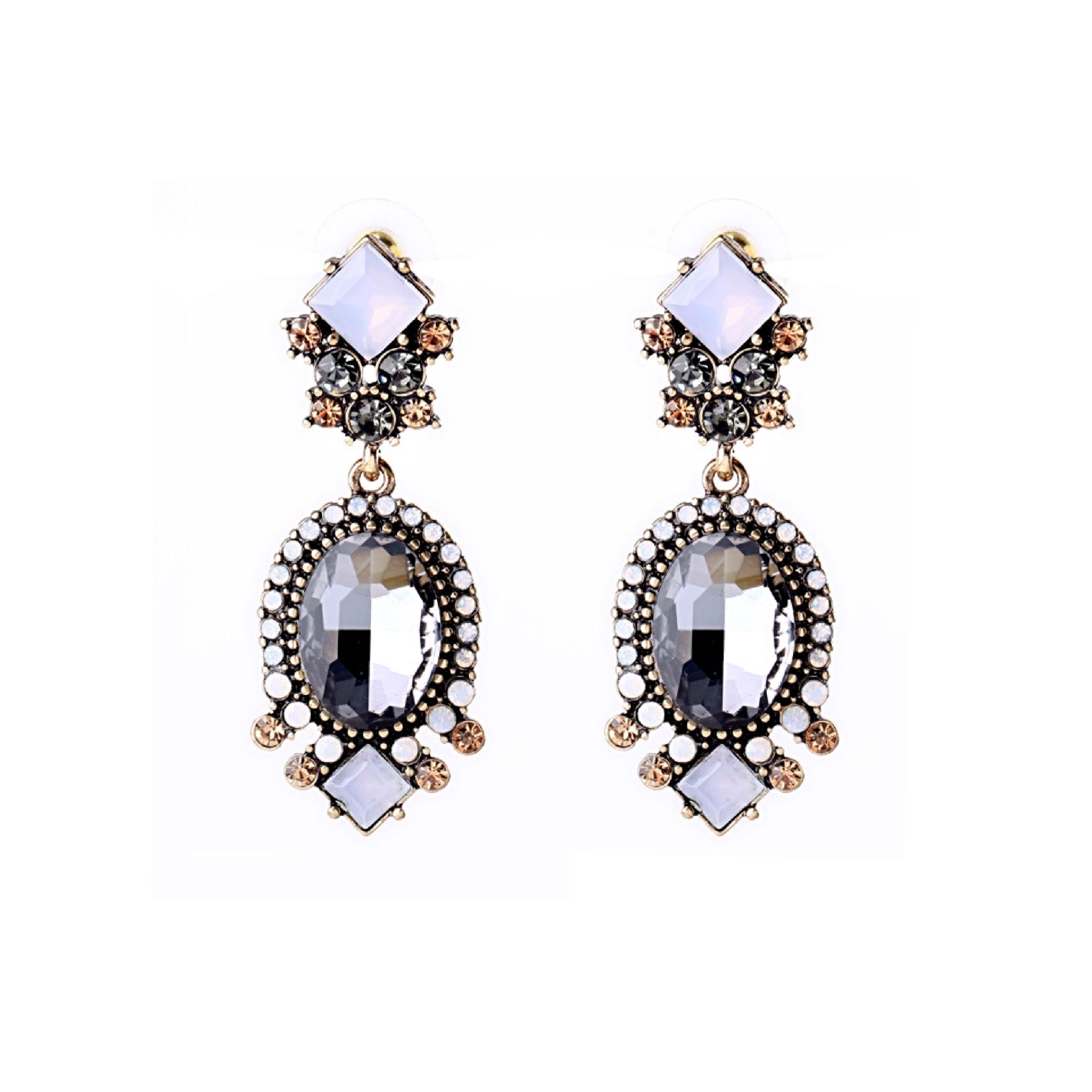 Grey jewel earrings 