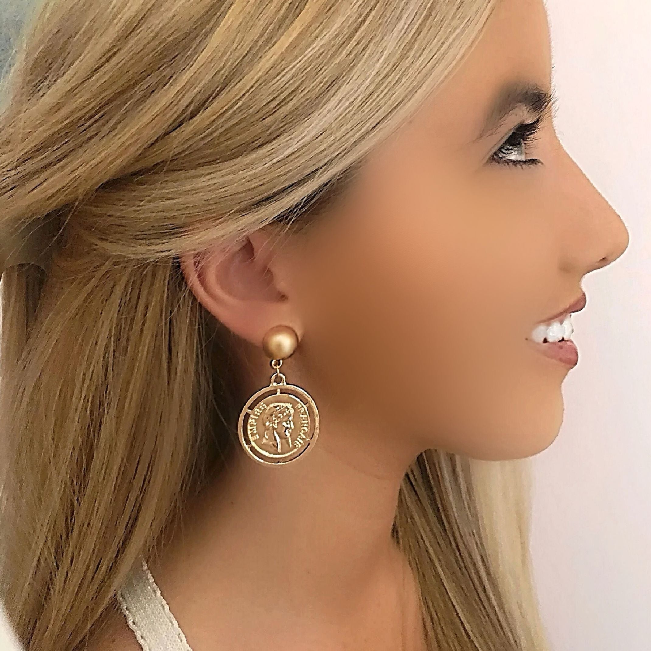 Unique coin earrings 
