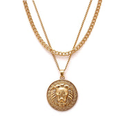 Lion disk necklace