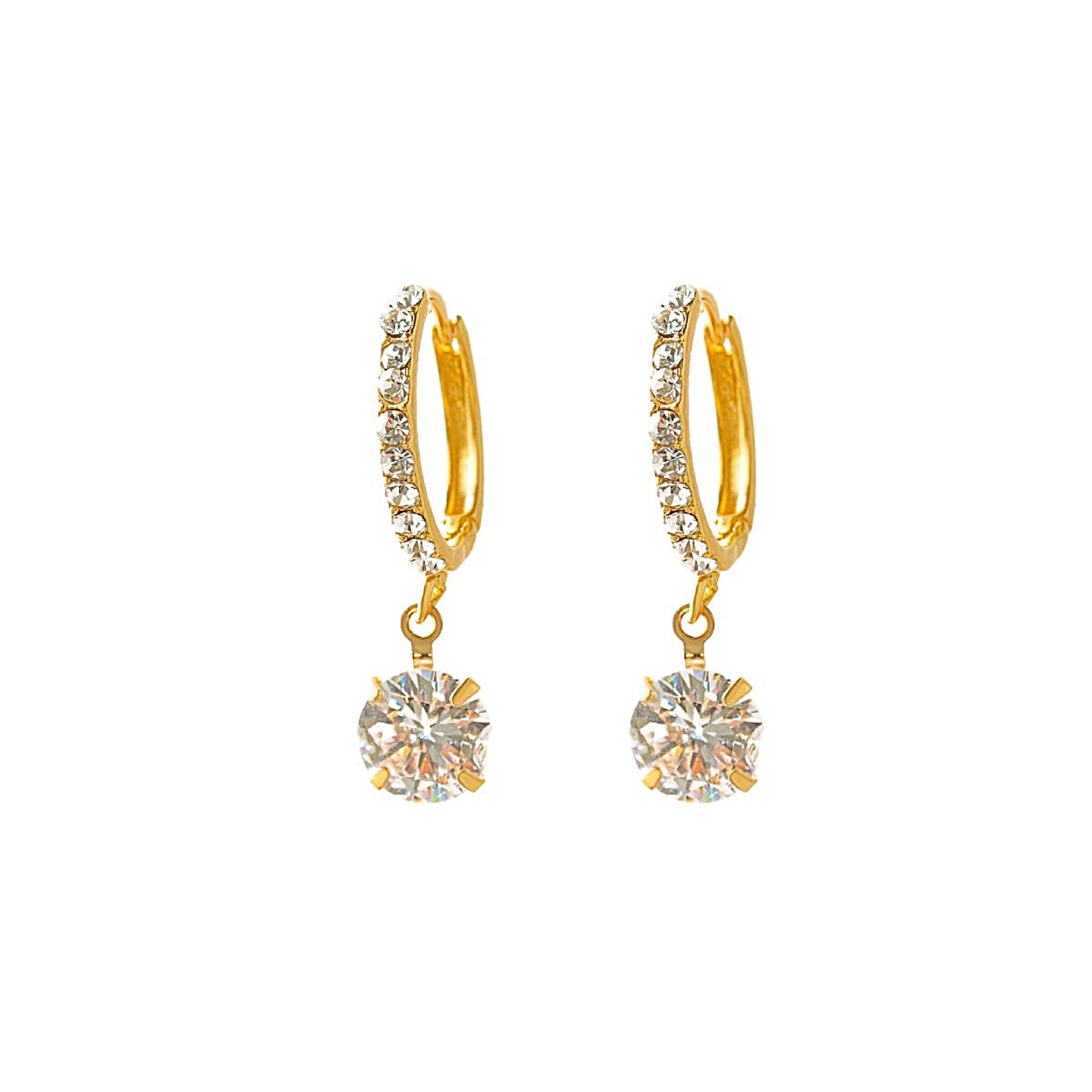 Diamond huggie earrings
