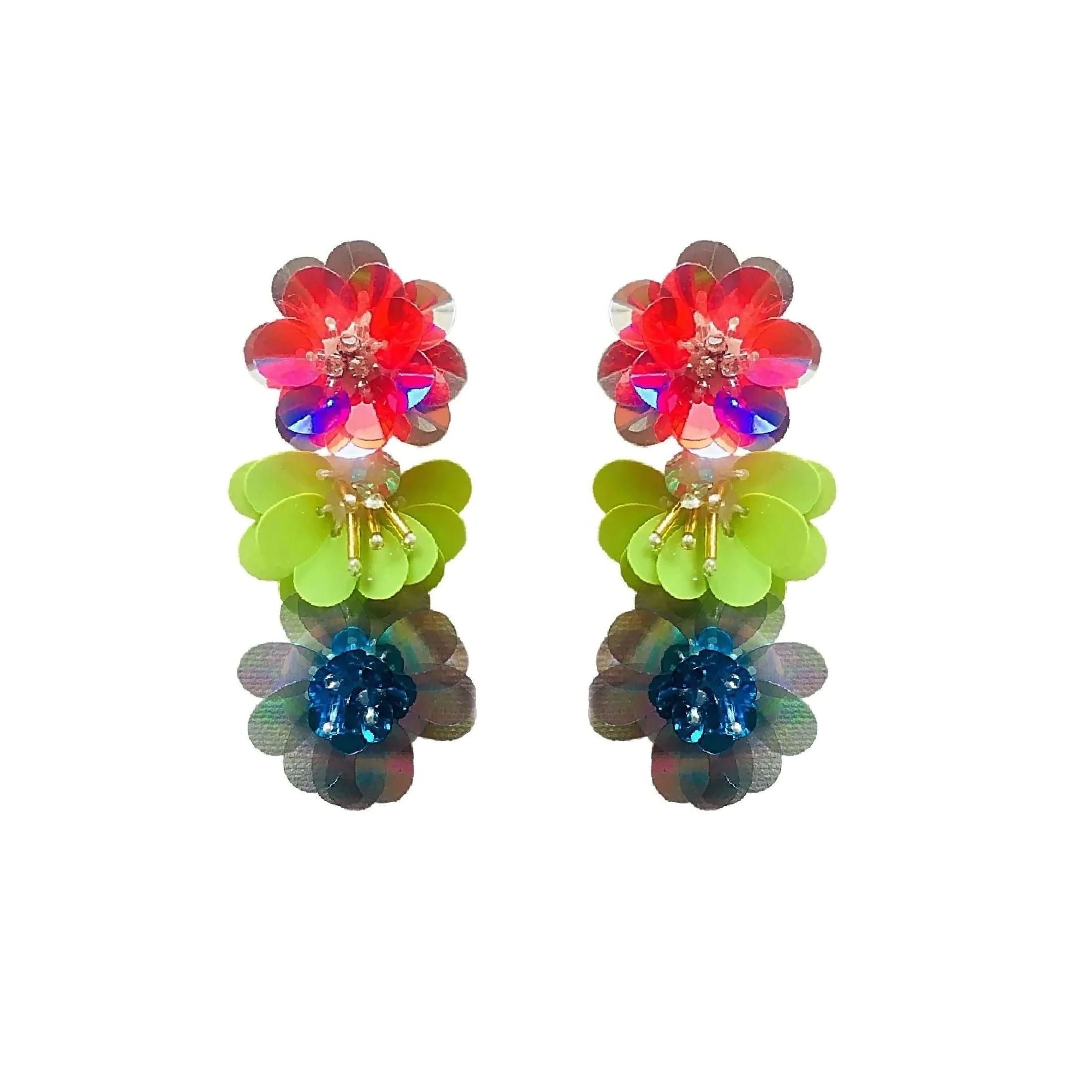 Neon flower earrings 