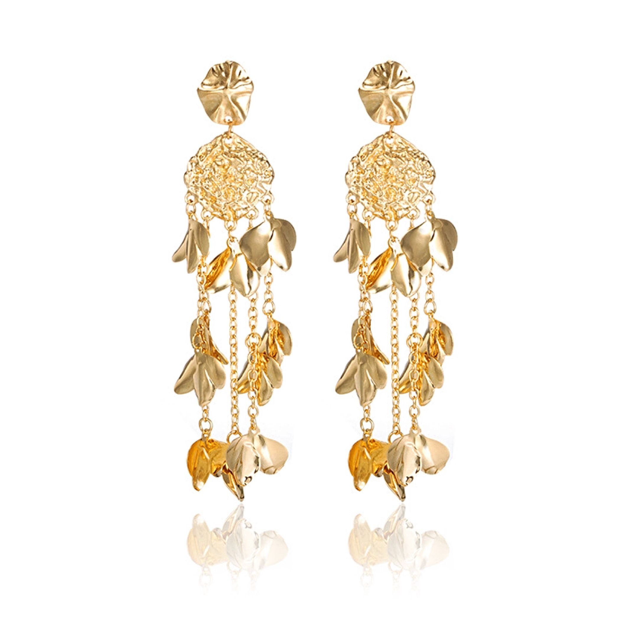 Gold chandelier earrings