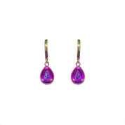 Purple Huggie Earrings