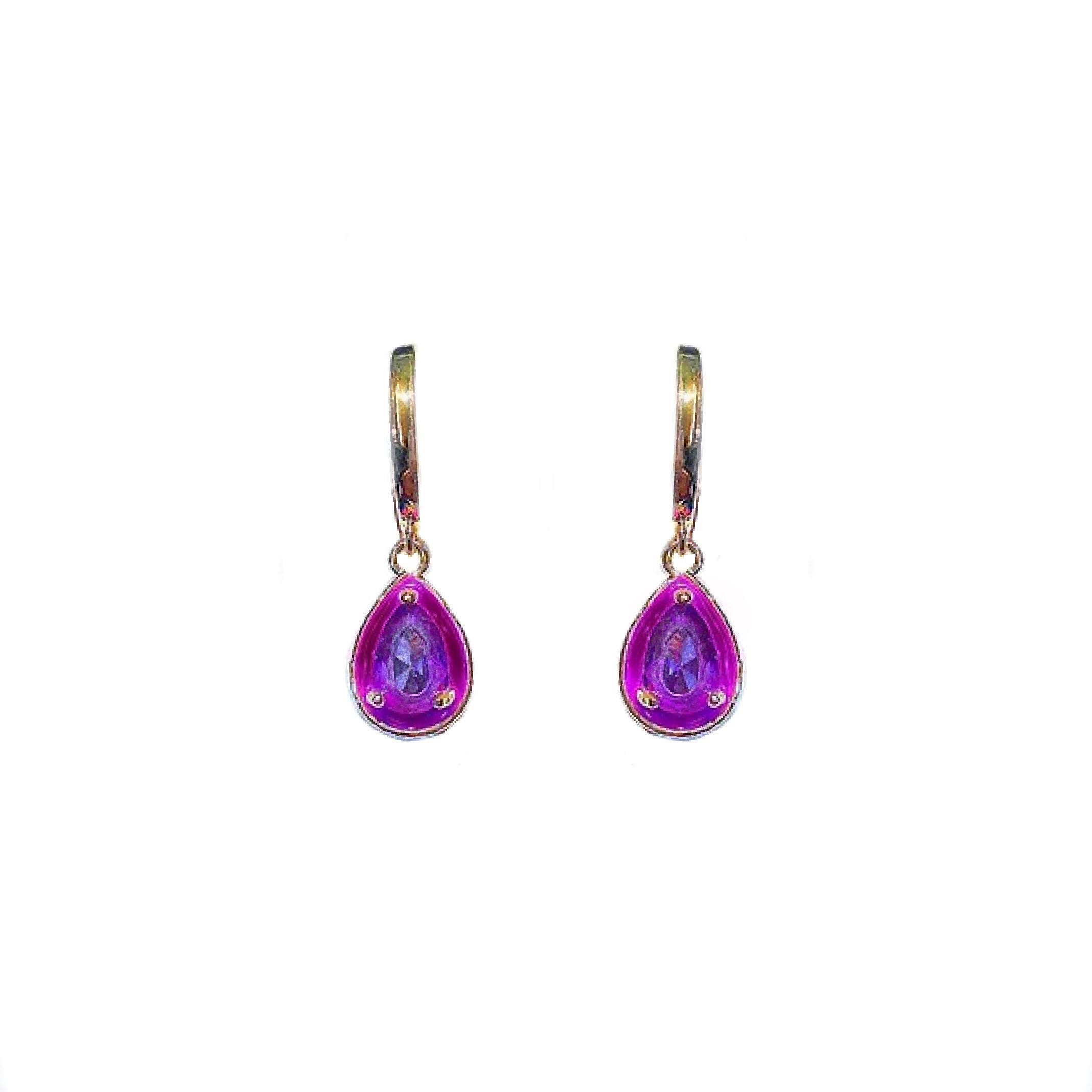 Purple Huggie Earrings