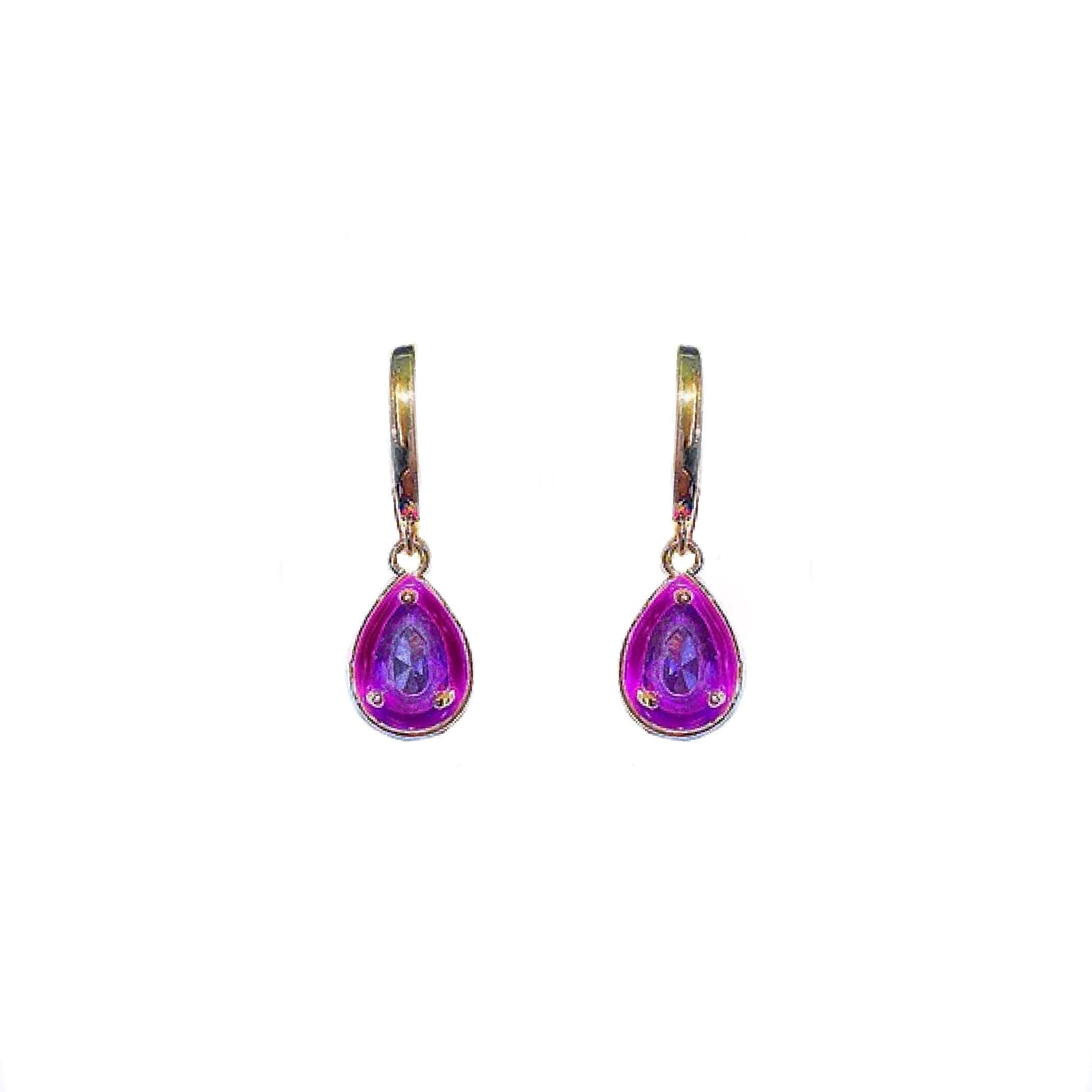 Purple Huggie Earrings 