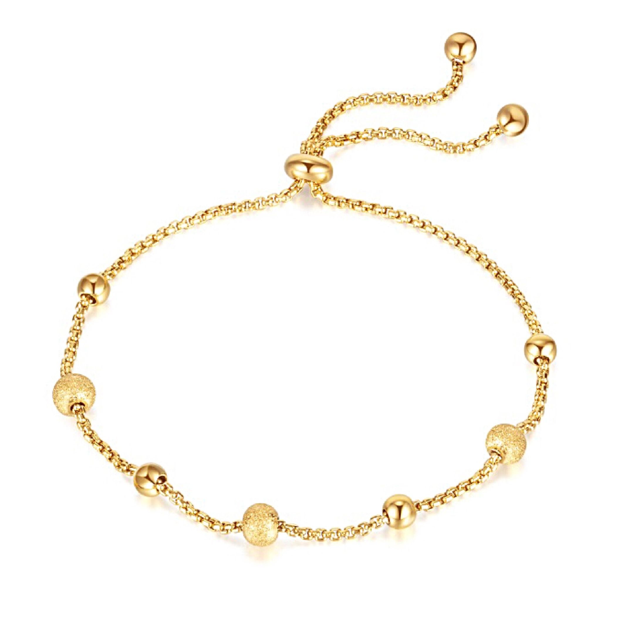 Gold beaded pull bracelet 