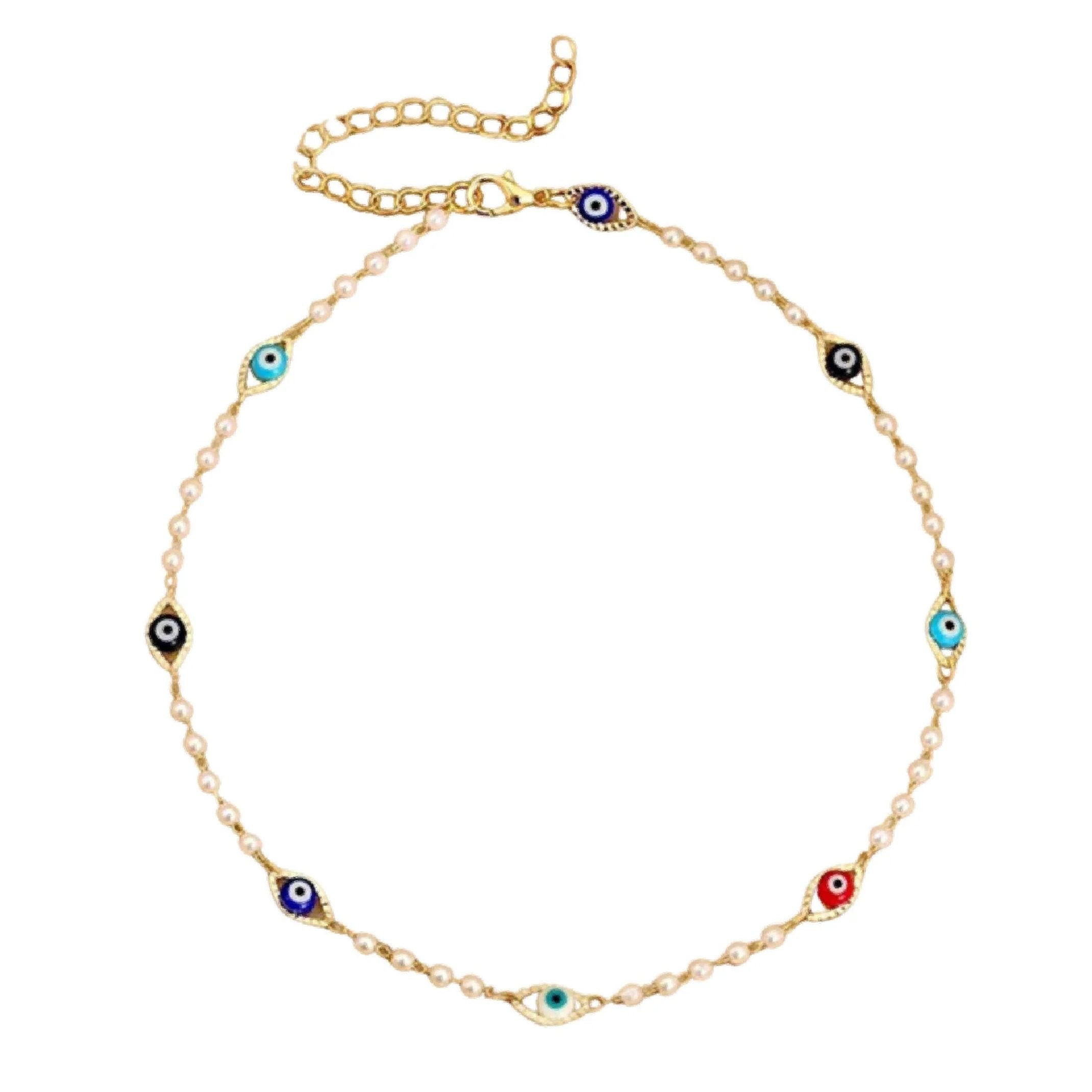 Colourful evil eye necklace 