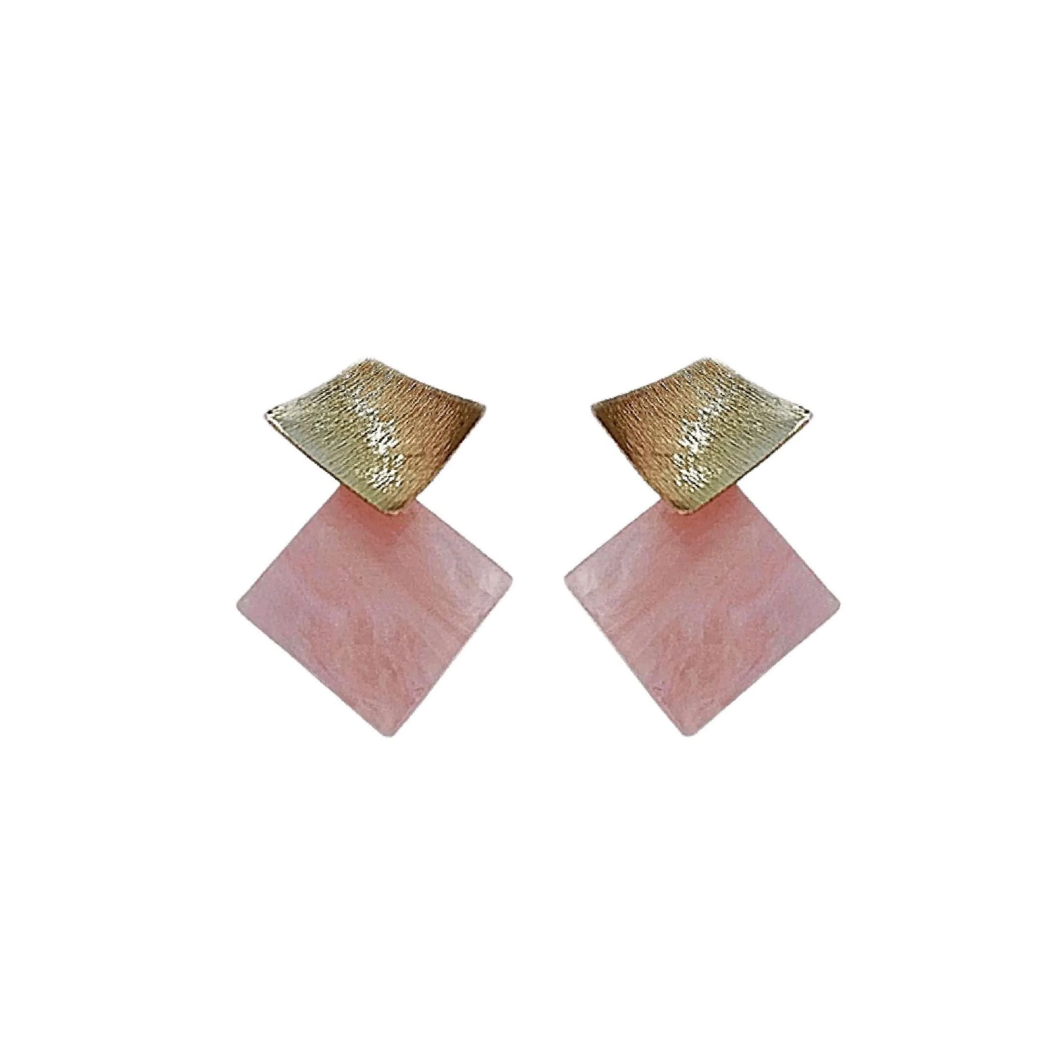Pink & Gold Earrings