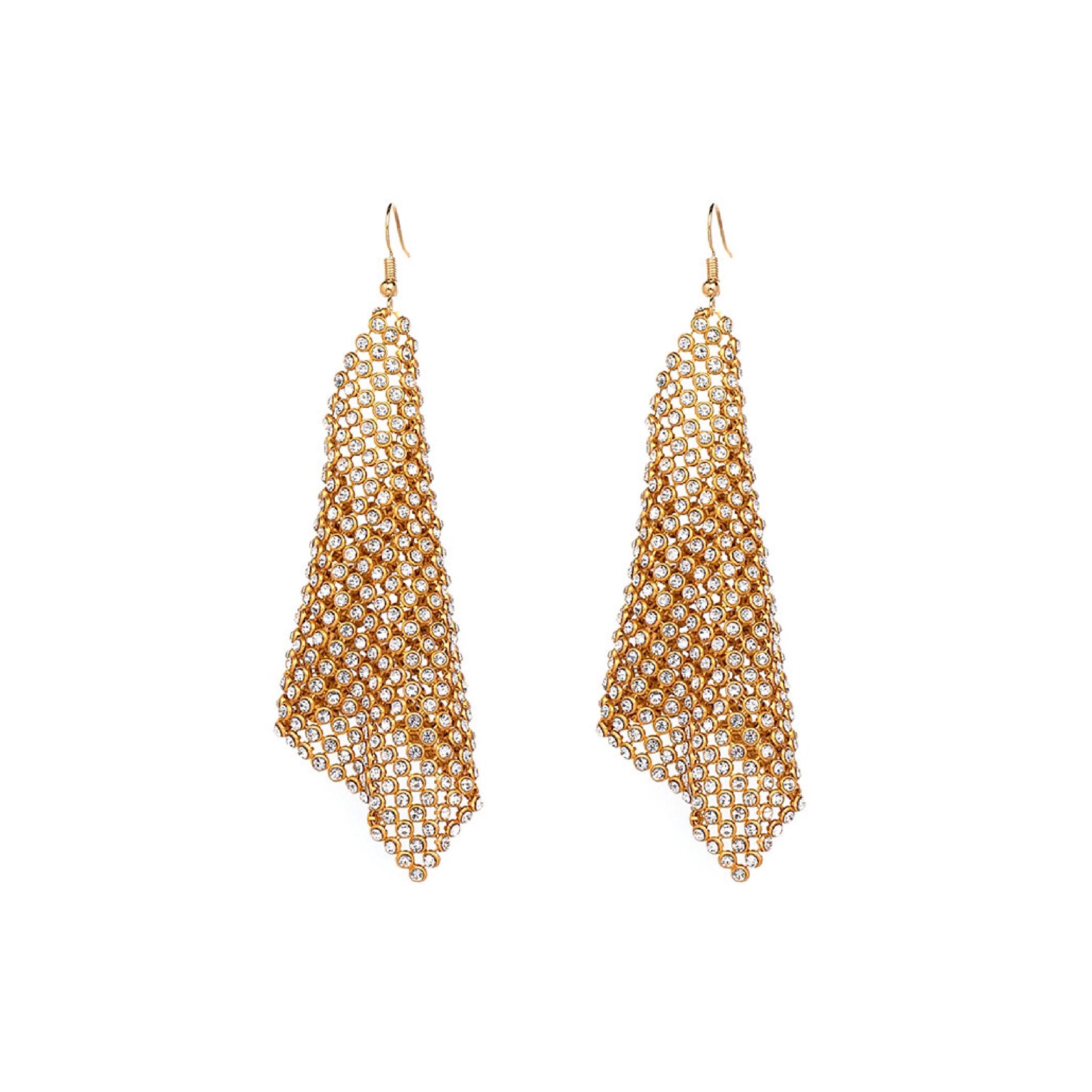 Gold mesh earrings 