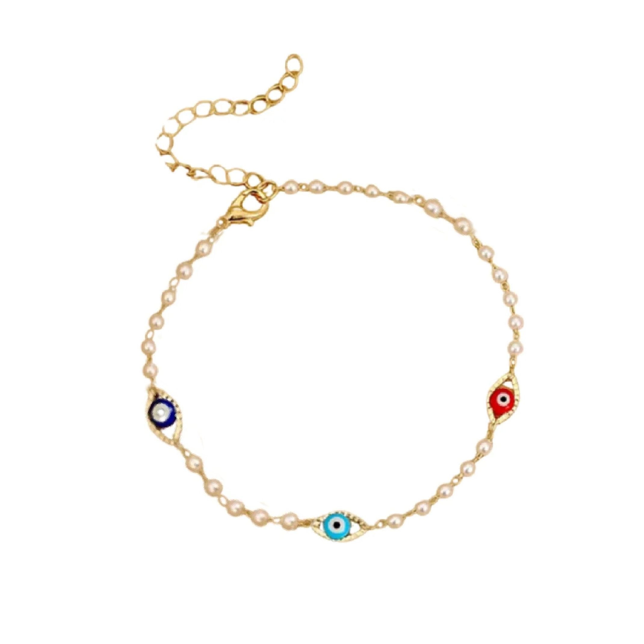 Colourful evil eye bracelet
