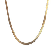 Flat gold herringbone chain