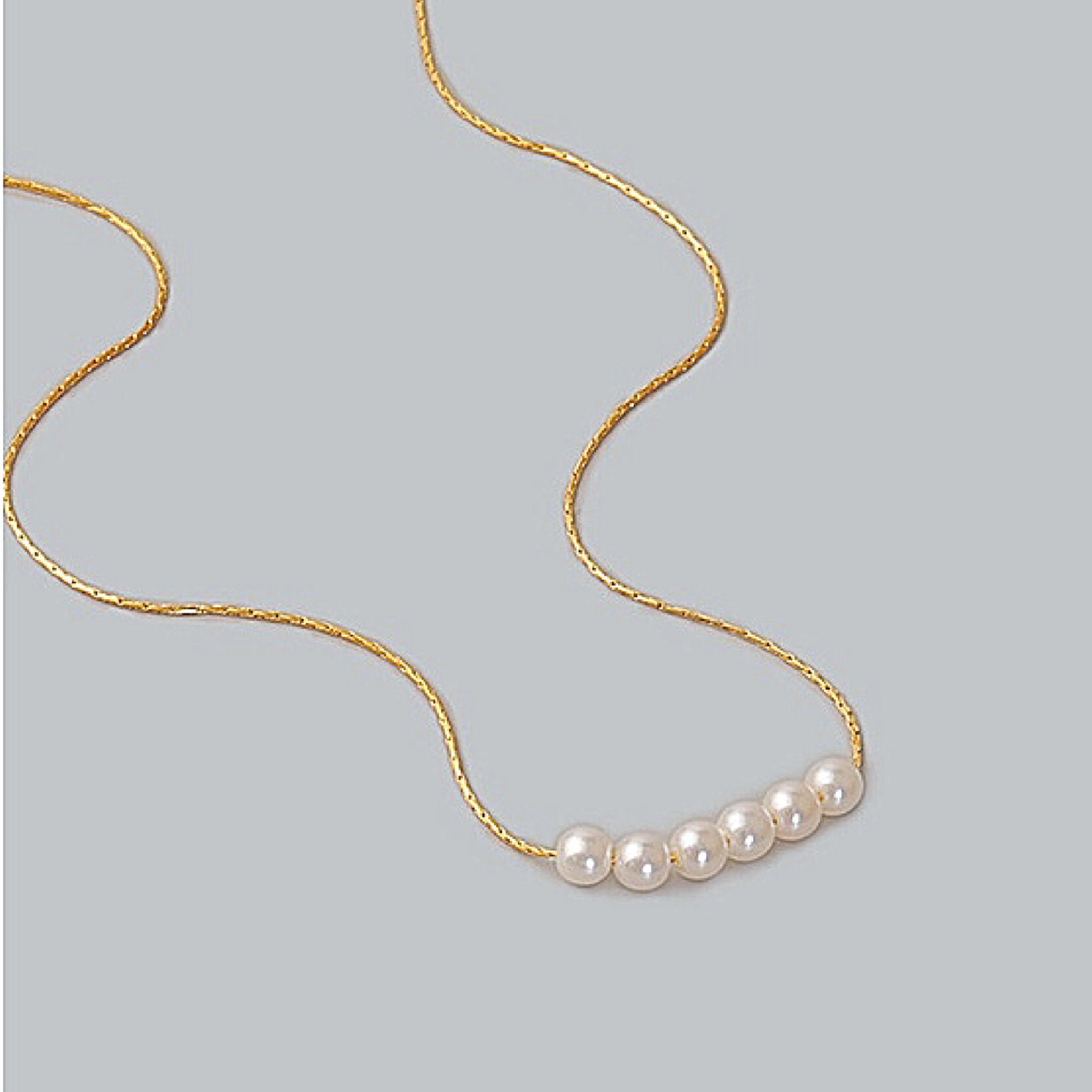 18K Gold pearl chain