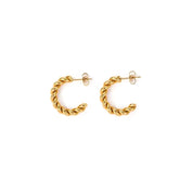 Gold twist hoop earrings