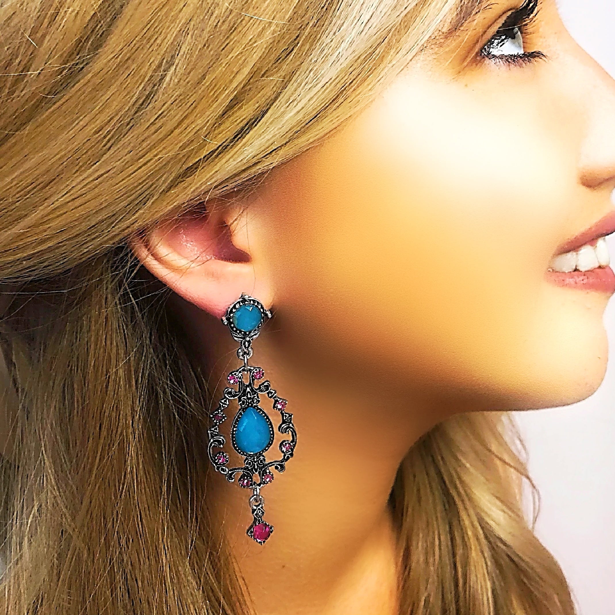 Blue gem earrings 