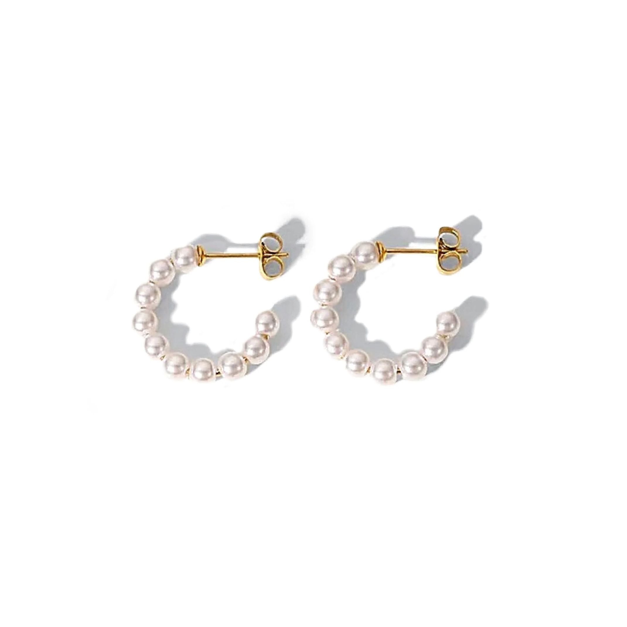 Pearl hoop earrings 