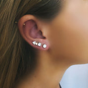 Rhinestone stud earring stack set