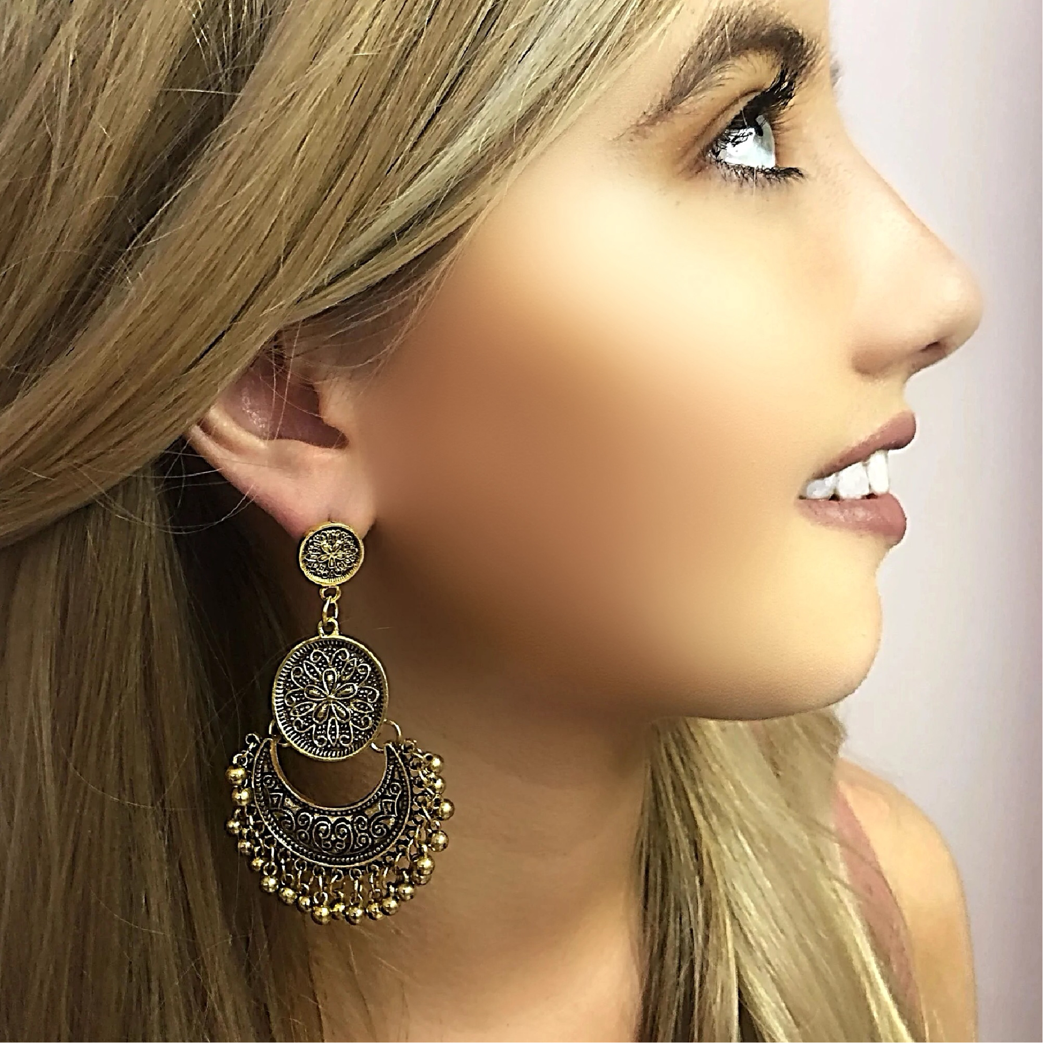 Antique gold coin earrings 