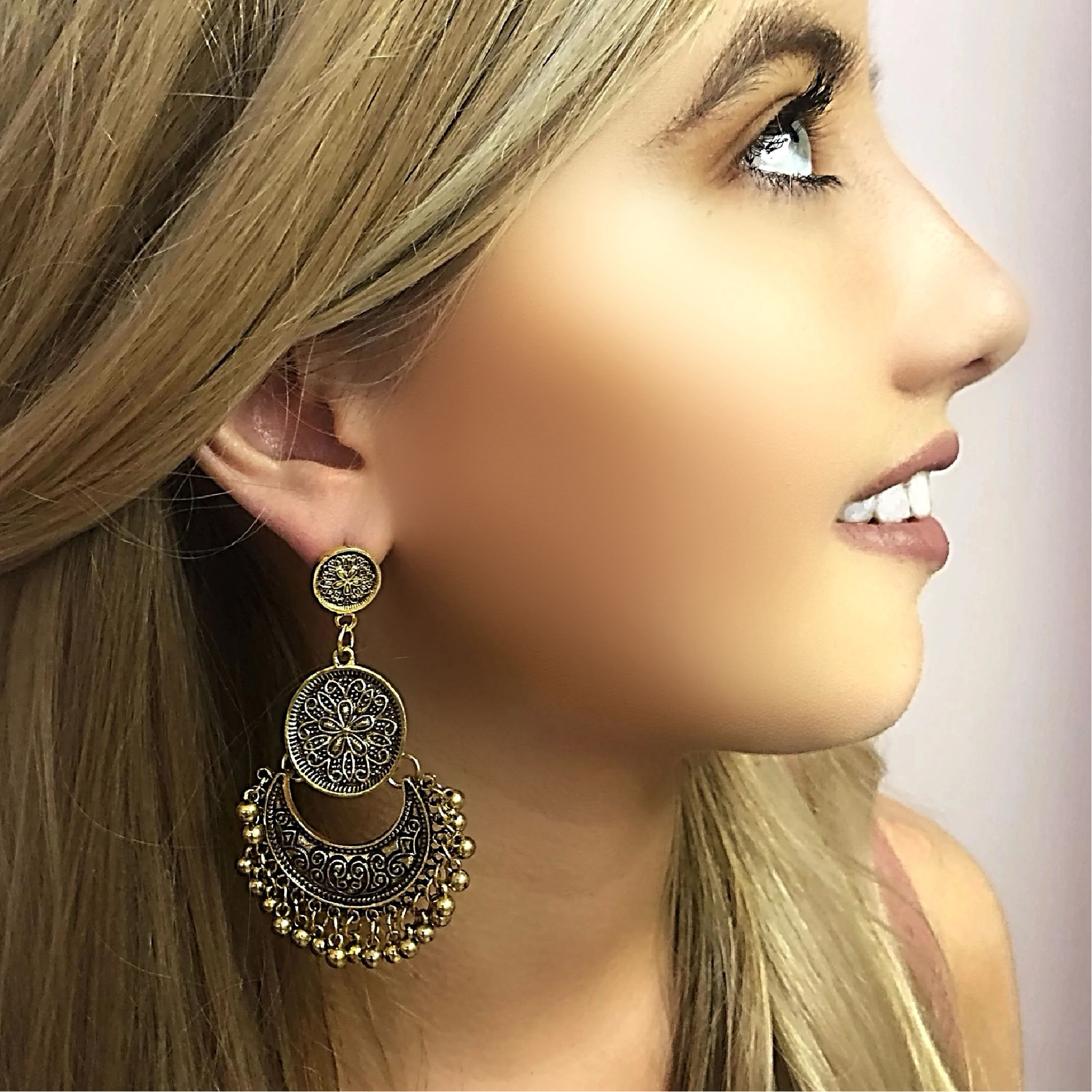 Antique gold coin earrings