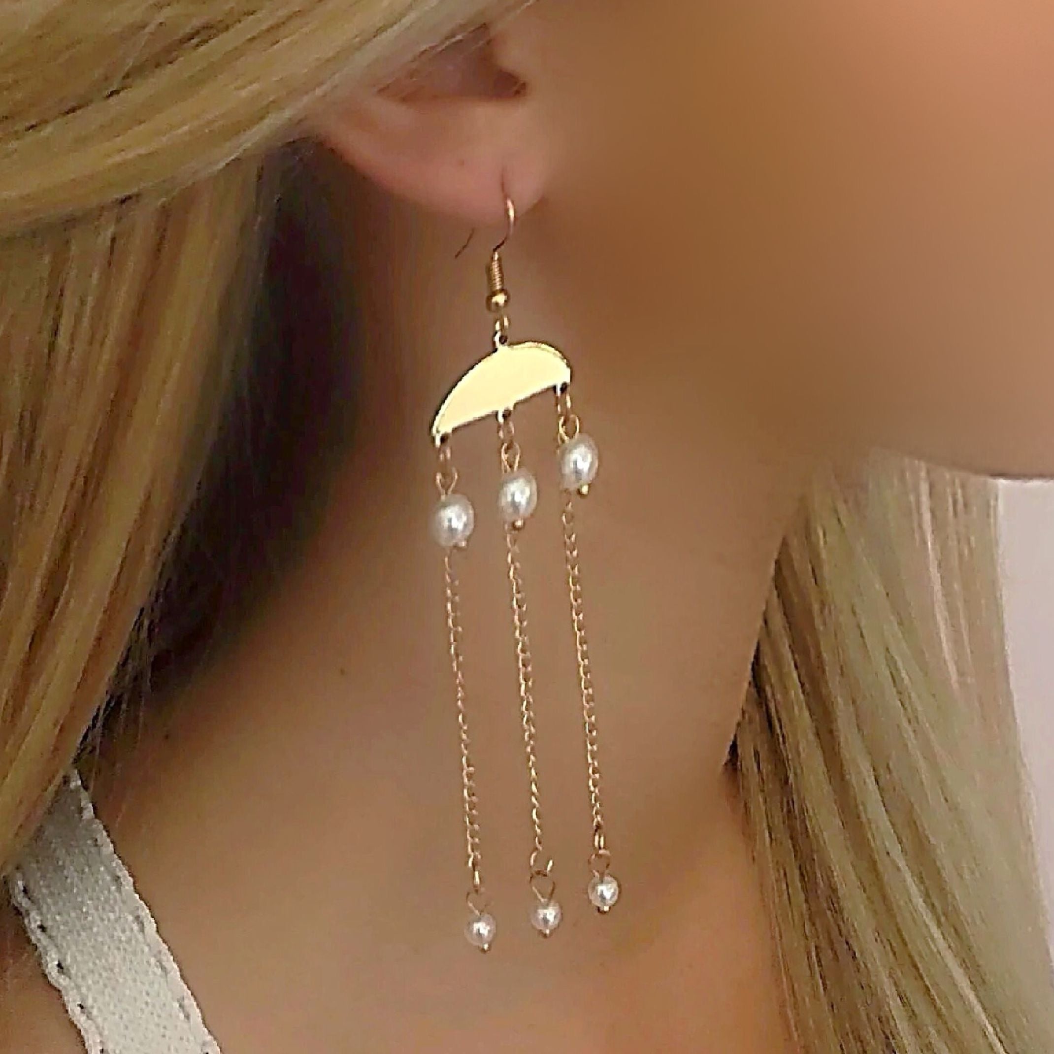 Pearl chandelier earrings 