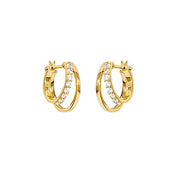 Diamond double hoop earrings